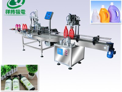 祥搏 小型食品日化灌裝鎖蓋線 洗衣液灌裝機(jī) 貴州日化類灌裝機(jī) 直線全自動(dòng)灌裝機(jī) 食品日化類廠家直銷圖片_高清圖_細(xì)節(jié)圖